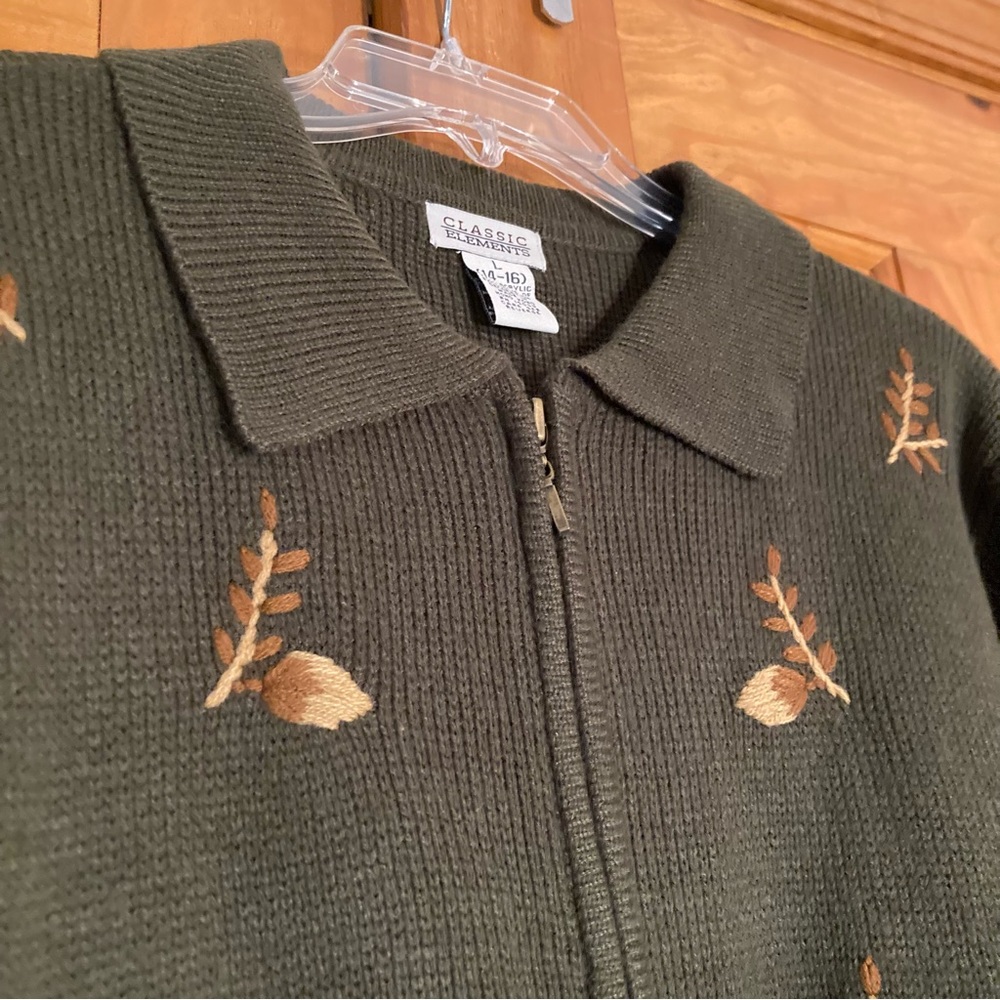 NWOT Vintage Classic Elements Knit Embroidered Sweater Size L - Picture 5 of 15